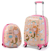 2 Pieces 12 Inch 18 Inch Kids Luggage Set with Backpack and Suitcase for Travel