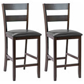 2-Pieces Upholstered Bar Stools Counter Height Chairs with PU Leather Cover