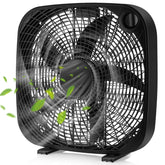 20 Inch Box Portable Floor Fan with 3 Speed Settings and Knob Control