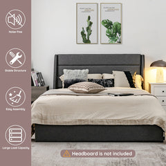 Full/Queen Size Upholstered Platform Bed Frame with 3 Storage Drawers