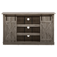 Farmhouse Wood TV Stand for TVs up to 60 Inch with Sliding Barn Doors