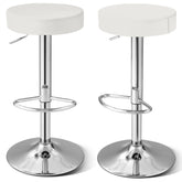 Set of 2 Adjustable Swivel Round Bar Stool Pub Chairs
