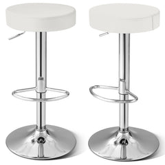 Set of 2 Adjustable Swivel Round Bar Stool Pub Chairs