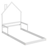 Twin Size Floor Bed with Chimney and Headboard and Handrail