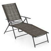 Patio Folding Chaise Lounge Chairs Recliner with 6-Level Backrest