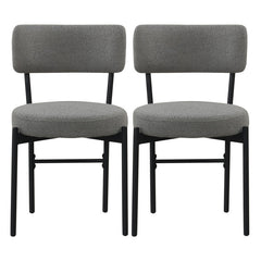 Dining Chair Set of 2 with Curved Backrest and Padded Seat