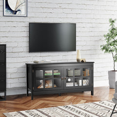 50 Inch Modern Wood Large TV Stand Entertainment Center with Glass Door