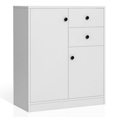 2-Door Free-standing Kitchen Sideboard with Adjustable Shelves