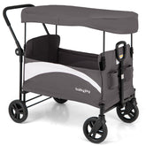 2-Seat Stroller Wagon with Adjustable Canopy and Handles