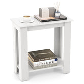 2-Tier Modern Compact End Table with Storage Shelf