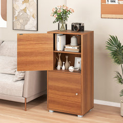 2-Tier Modern Style Nightstand with Drawer and Open Shelf