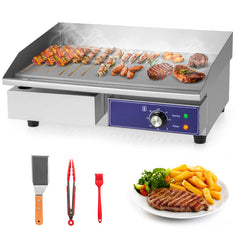 2000W Commercial Stainless Steel Grill with Adjustable Temp Control and Accessories