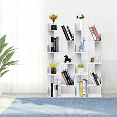 8 Shelf Wood Bookshelf with 8 Book Shelves for Home Office Decor