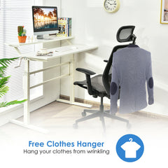 18 Inch to 22.5 Inch Height Adjustable Ergonomic High Back Mesh Office Chair Recliner with Hanger