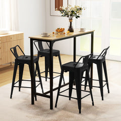 24 Inch Set of 4 Cafe Side Chairs with Rubber Feet and Removable Back
