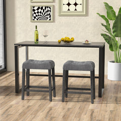 24 Inch Set of 2 Saddle Bar Stools with Padded Seat