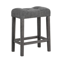 24 Inch Set of 2 Saddle Bar Stools with Padded Seat