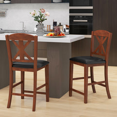 24 Inch Upholstered Dining Chair with Hollowed High Backrest Set of 2
