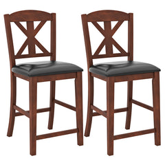 24 Inch Upholstered Dining Chair with Hollowed High Backrest Set of 2