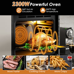 24 Inch Single Wall Oven 2.47Cu.ft with 5 Cooking Modes