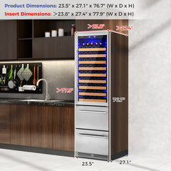 24 Inch Wine and Beverage Refrigerator with Independent Temperature Control