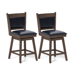 25/29 Inch Padded Bar Stools Set of 2 with Swivel Seat and Footrest