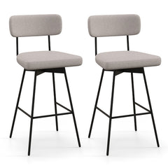 29 Inch Counter Height Upholstered Swivel Bar Stool Set of 2