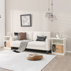 2 Pieces 25 Inch Tall Nightstands with Door and 2 Open Shelves