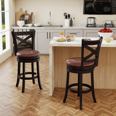 26/30 Inch Swivel Bar Stools Set of 2 Bar Chairs with Padded Seat