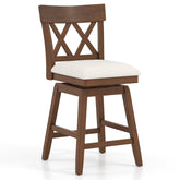 26 Inch Bar Stool with Contoured Backrest and Swivel Padded Seat