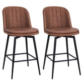 27 Inch Swivel Bar Stool Set of 2 Counter Height Chair with Padded Seat