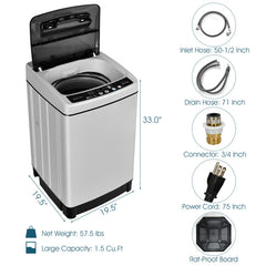 Full-Automatic Washing Machine 1.5 Cubic Feet 11 LBS Washer