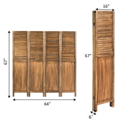 5.6 Feet Tall 4 Panel Folding Privacy Room Divider