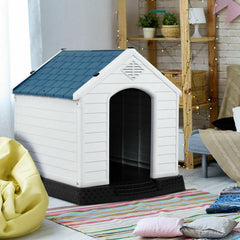Dog House Made of Plastic with Ventilation System and Fastening Device