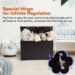 Large Storage Wooden Toy Organizer with High-Quality Flip-Top Lid