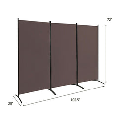 6 Feet 3 Panel Room Divider with Durable Hinges Steel Base
