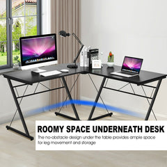 59 Inch L-Shaped Desk Corner Computer Desk with Round Corner