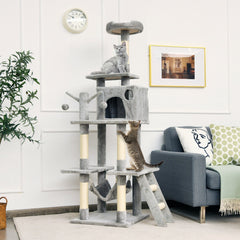 66 Inches Cat Tree Condo Kitten Multi-Level Activity Center