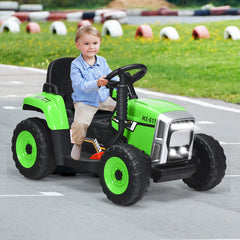 12V Ride on Tractor with 3-Gear-Shift Ground Loader for Kids 3+ Years Old