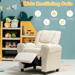 Children's PU Leather Recliner Chair with Front Footrest