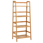 4-Tier Bamboo Plant Rack with Guardrails Stable and Space-Saving