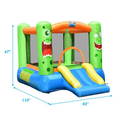 Inflatable Castle Bounce House Jumper Playhouse with Slider for Kids
