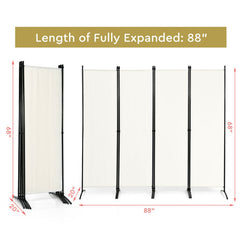 5.6 Feet 4 Panel Room Divider with Steel Frame