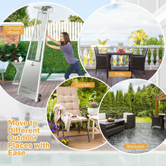 42,000 BTU Stainless Steel Pyramid Patio Heater With Wheels