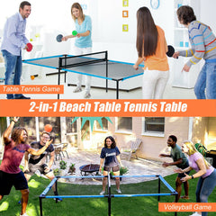 Portable Ping Pong Table Game Set with 2 Paddles