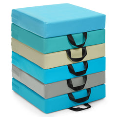 6 Pieces 15 Inch Square Toddler Floor Cushions Set with Handles