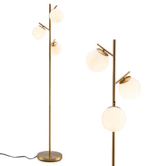 3-Globe Floor Lamp with Foot Switch and Bulb Bases