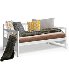 Modern Twin Size Daybed Frame with Wooden Slats Support