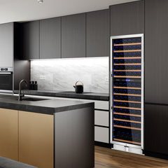 154-Bottle Freestanding Wine Cooler Refrigerator Dual Zone Wine Cellar with Dual Temperature Control