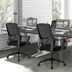 Modern Breathable Mesh Chair with Curved Backrest and Armrest